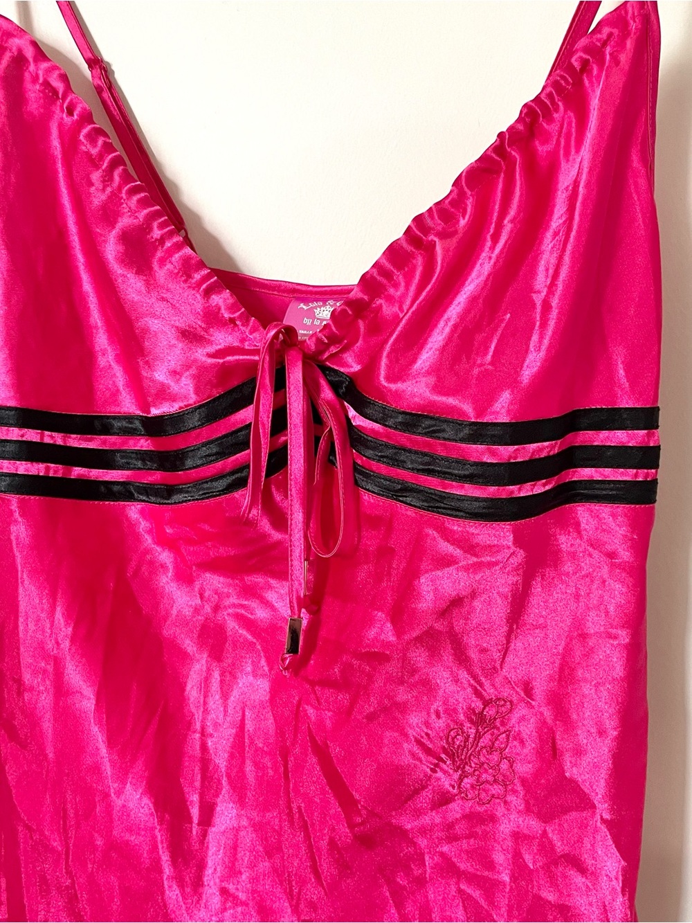 Vintage Y2K La Senza Baby Doll Satin Slip Dress Hot Pink Size XS - Picture 3 of 6